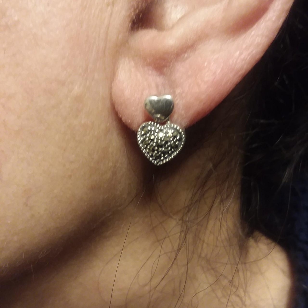 Sterling Silver Heart Stud Earrings